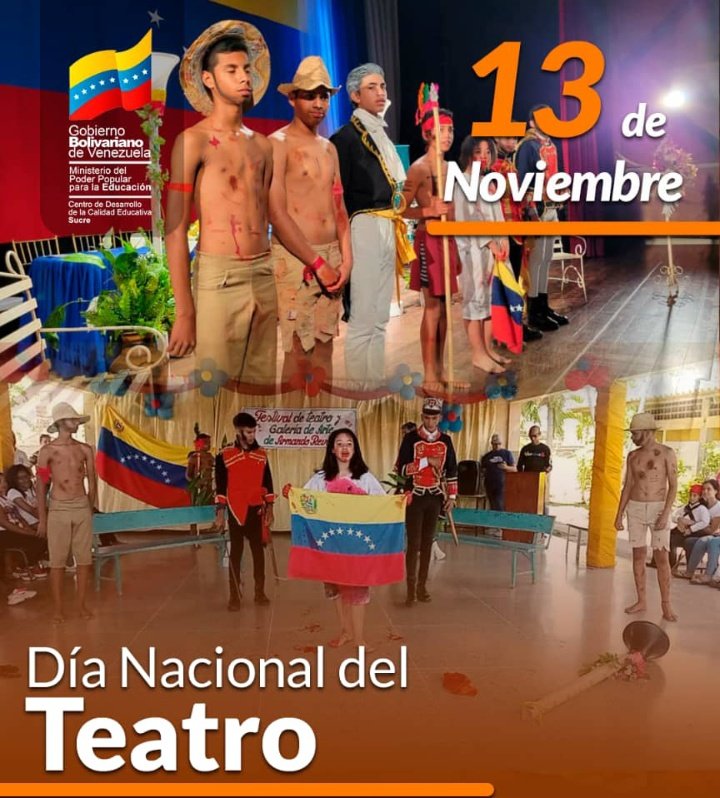 Y #Hoy  #13Nov en el marco del Día mundial del teatro a nivel nacional se juramentan los Núcleos de Teatro César Rengifo.  . Acompáñanos <a href="/NicolasMaduro/">Nicolás Maduro</a> <a href="/_LaAvanzadora/">Yelitze Santaella</a> <a href="/vicent_carvajal/">Vicente Carvajal</a> <a href="/WuikelmanAngelP/">Wuikelman Angel P.</a> <a href="/ViceComunidades/">Viceministerio de Comunidades Educativas</a> <a href="/info_mppe/">INFO MPPE</a> @MPPEDUCACION