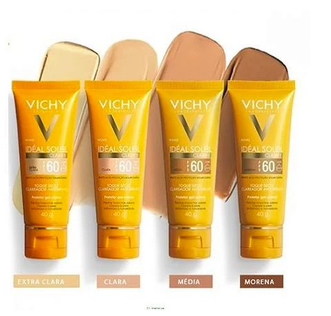 Protetor Solar Facial com Cor Vichy Idéal Soleil Clarify FPS60-40g