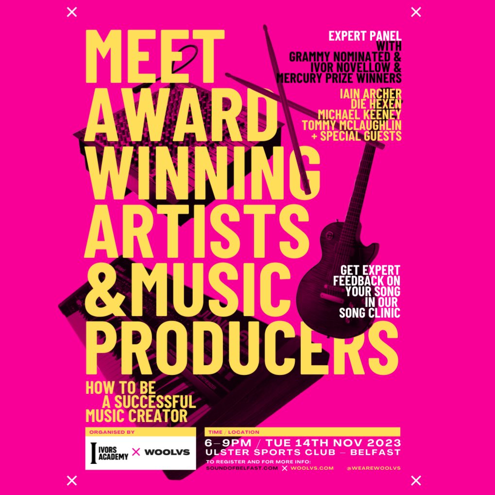 Come to our <a href="/IvorsAcademy/">The Ivors Academy</a> event at <a href="/SoundOfBelfast/">Sound Of Belfast</a> Tues 14/11 if you want advice, connections, inspiration as a music creator. Our panel share top tips on film/tv, songwriting, prod. Register here for free tix bit.ly/476Zoz9 <a href="/IvorsAcademy/">The Ivors Academy</a> <a href="/wearewoolvs/">🐺 WOOLVS 🐺</a> <a href="/SoundOfBelfast/">Sound Of Belfast</a>