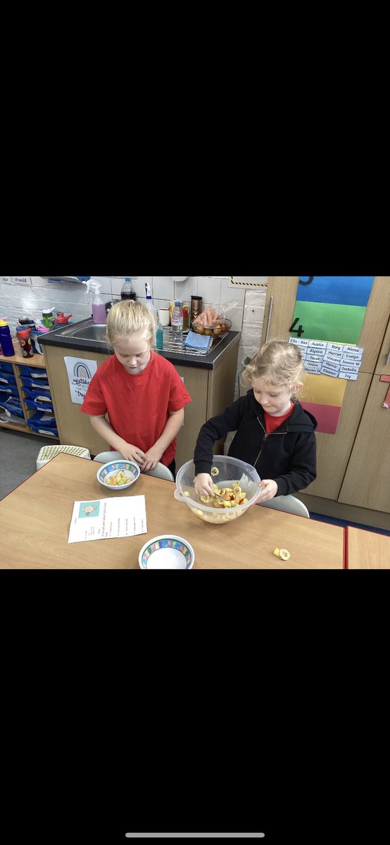 MATHS WEEK!!! Today: we used addition and subtraction facts to make a fruit salad recipe! Then we got the chance to be chefs and make,eat and review!