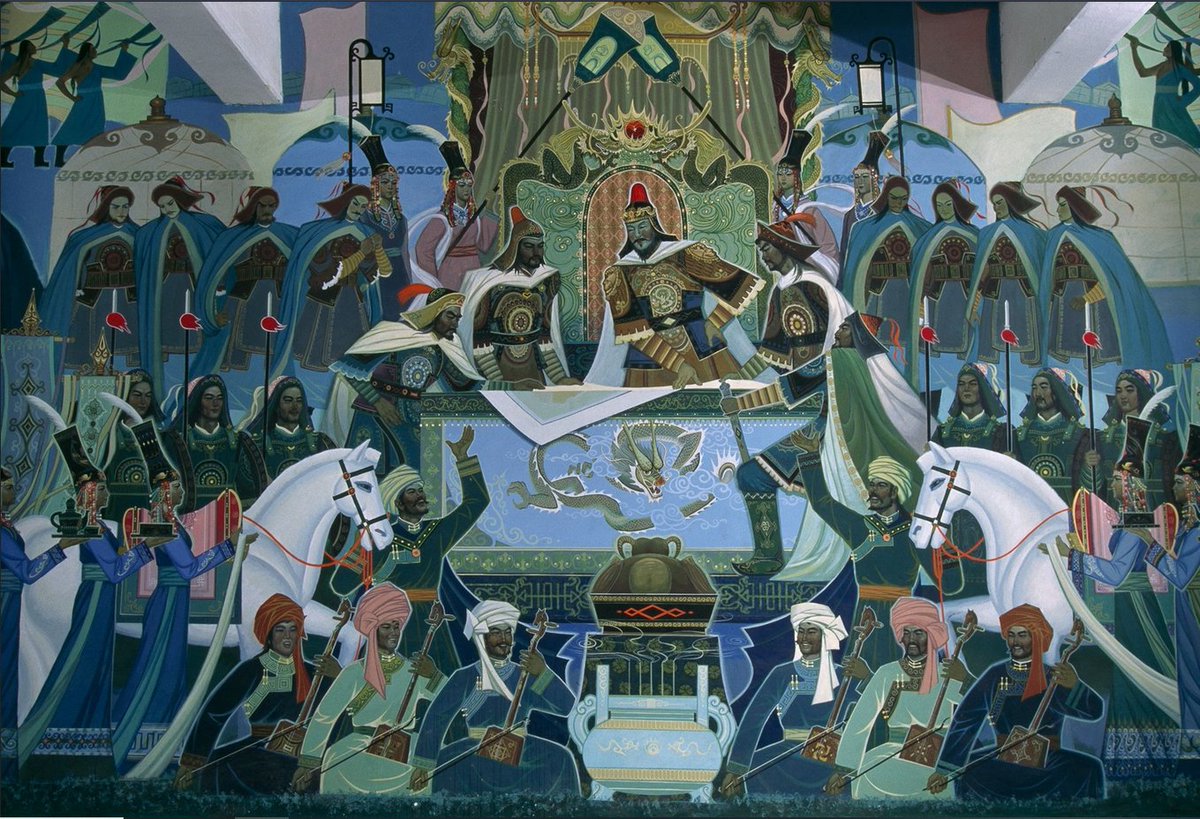 I don't quote other accounts often, but when I do, I do it because they are completely and totally wrong

While the unified #MongolEmpire was a short-lasting polity, the Mongol states lasted far longer and had a lasting legacy.

So what have the Mongols done for us? 

A thread🧵