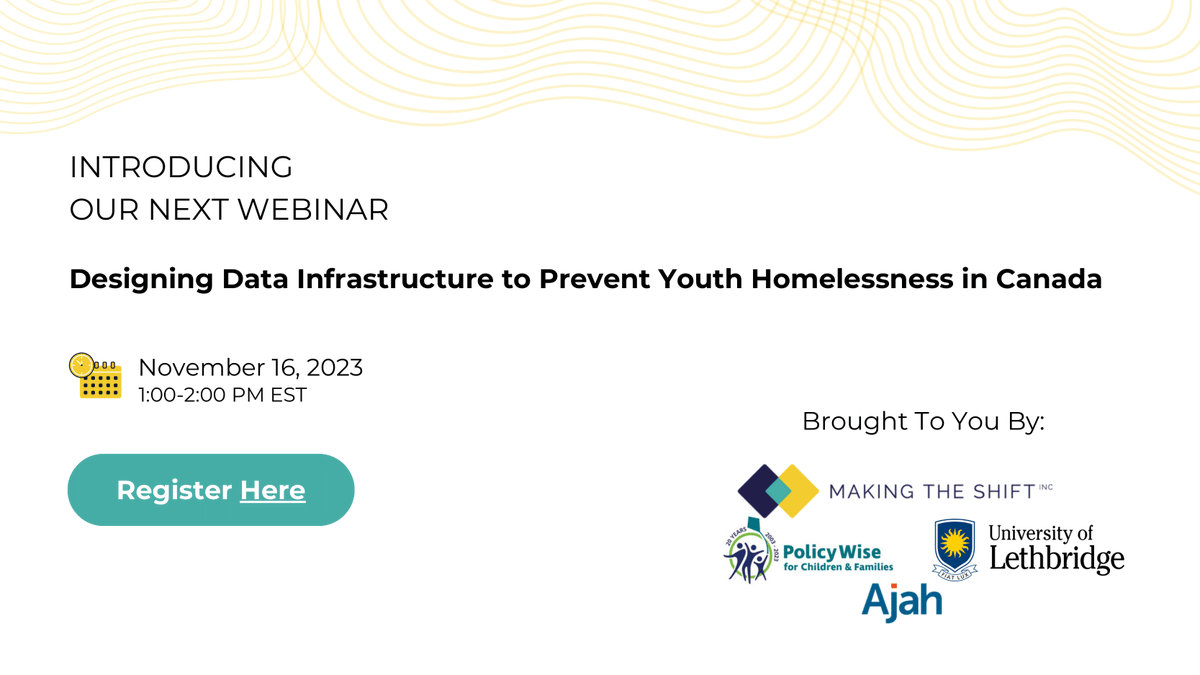 Join us on November 16th at 1:00 PM EST to hear how Matthew Russell is developing a shared vision of data infrastructure to assist with the prevention of youth homelessness. Sign up at ow.ly/89bL50Q6yht by EOD on Nov. 15th.