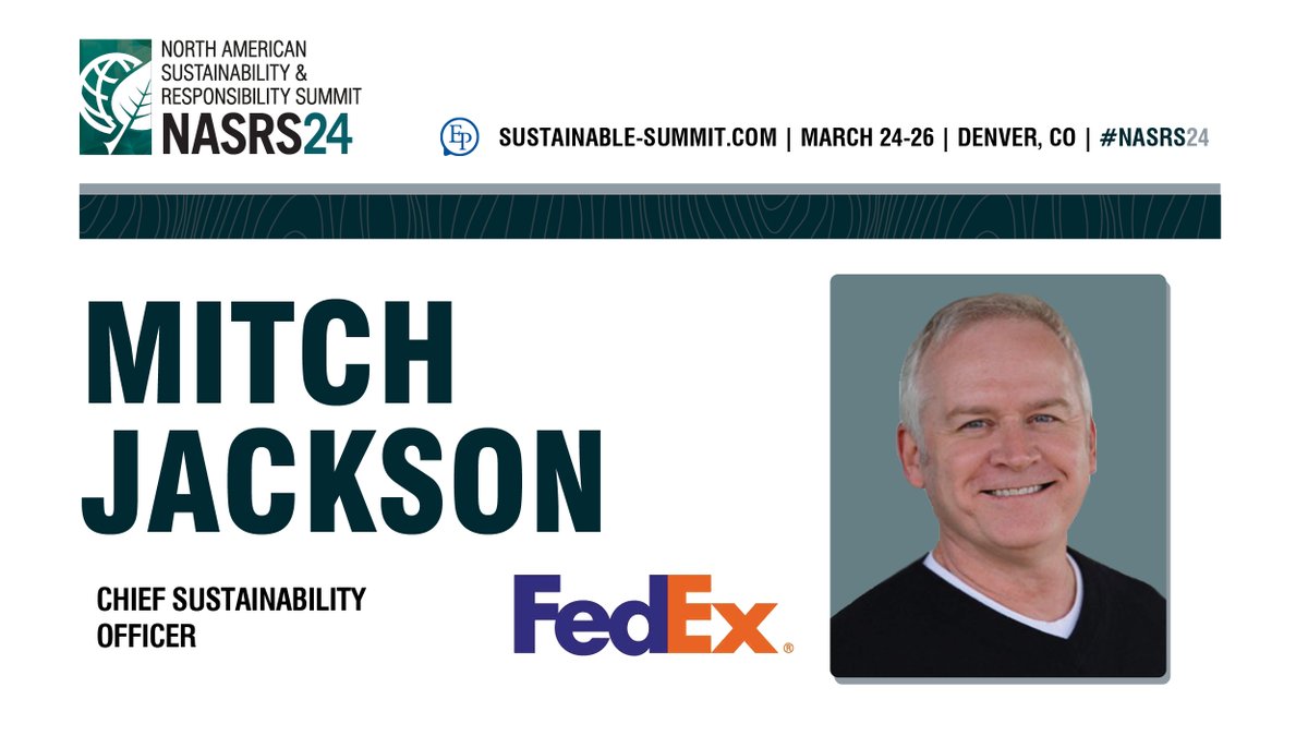 EP_NASRS's tweet image. 💬 Mitch Jackson, Chief Sustainability Officer at @FedEx, will be joining an informative panel discussion at #NASRS24!

Learn how you can get involved 👉 sustainable-summit.com

#Sustainability #SustainableBusiness  #SustainableDevelopment #corporatesustainability
