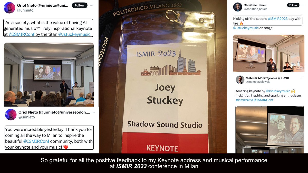 TheShadowSound's tweet photo. Ready, willing and able to be there for your next conference or event! Thank you ISMIR2023 in Milan! https://t.co/47f6ls9OCy