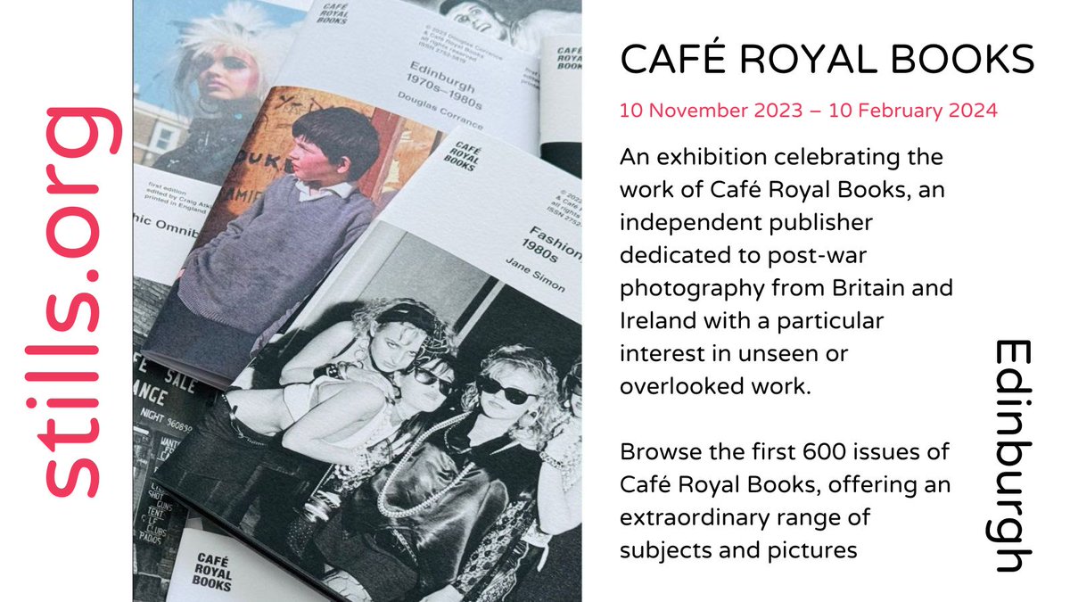 An extraordinary range of subjects &amp; pictures + work by well-known photographers #ChrisKillip #DanielMeadows #ShirleyBaker  #MartinParr + others See publications on Scottish based photographers #DouglasCorrance #SophieGerrard #JeremySuttonHibbert #DavidWilliams + more
FREE ENTRY