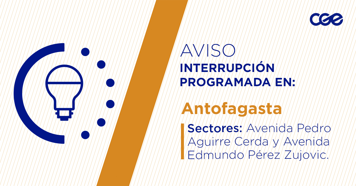 CGE_Clientes's tweet photo. Para mejorar la calidad del suministro de nuestros clientes de #Antofagasta, este martes, entre 09:30 y 15:30 horas, se realizará una #InterrupciónProgramada (sectores en la imagen 👇) debido a trabajos de mejoras. Recuerda desconectar tus artefactos 🔌 https://t.co/TJjrEGM2zh
