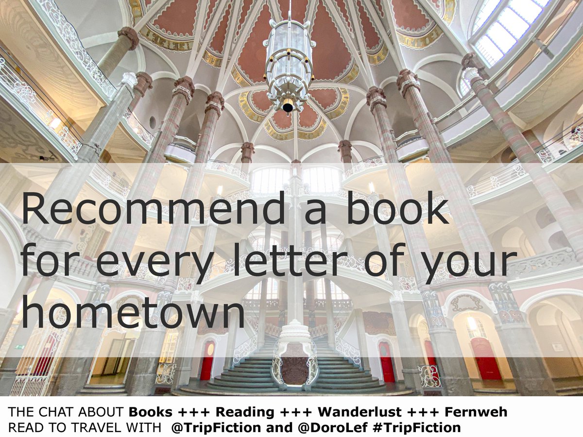 Join @TripFiction and @DoroLef
for #VerbatimJourney.   

+++ 
Recommend a book for every letter of your hometown 
+++  

#TripFiction #Reading #Travel