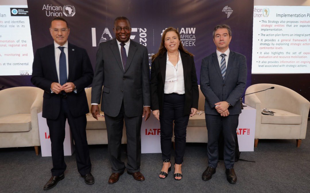 YouhanesMagok's tweet photo. High-Level Dialogue on the Implementation and Domestication of the African Union Commodity Strategy, a side event at the African Industrialization Week (AWI2023), at the margin of the 2023 Intra Africa Trade Fair (#IATF). 

#AfricanUnionCommodityStrategy #AfCFTAImplementation https://t.co/THUePzqpoR
