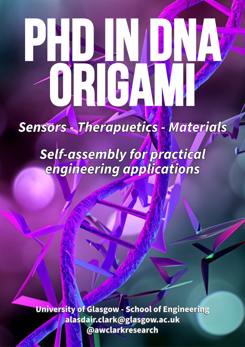 PhD positions in NanoPhotonics, Metasurfaces, DNA Origami, & Molecular Patterning now available. Applications in Sensing/Diagnostics, Comms, Novel Materials, Single-Molecule Spectroscopy, & Quantum Technology. Apply: tinyurl.com/5n6cjera Deadline 31/1/24 Contact me for info