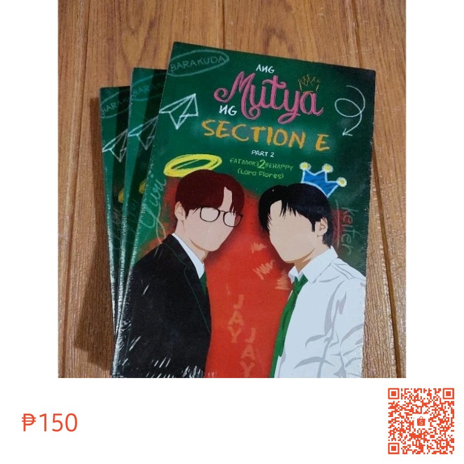 aesbookshop22's tweet photo. I'm selling ANG MUTYA NG SECTION E PART 2 for ₱150. Get it on Shopee now! https://t.co/Cc3JYYH8v4 #ShopeePH

#booksforsale #books #wattpad #novels #fs #psicom #popfic #blissbooks https://t.co/kCm6qj7uTq