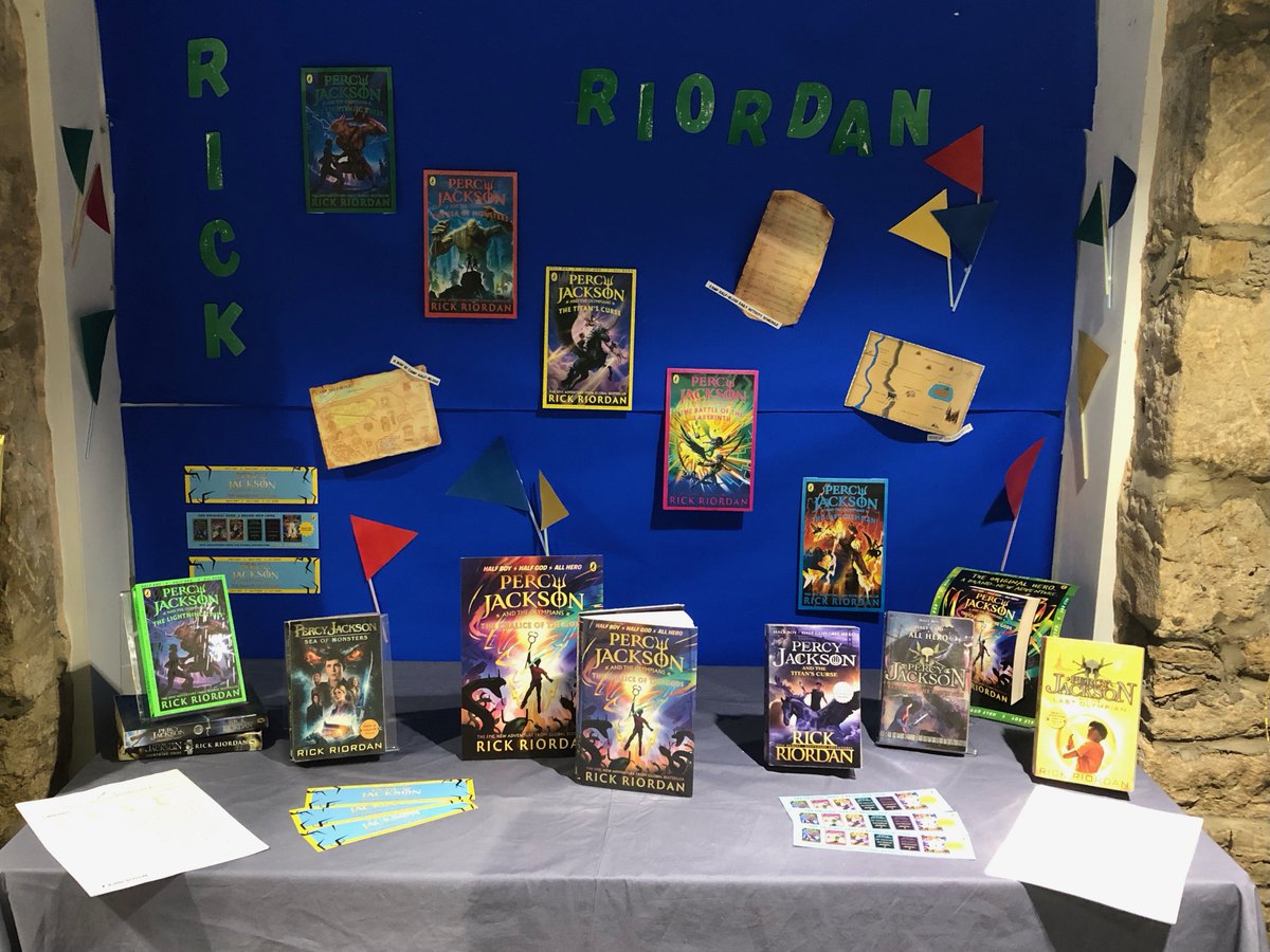 Pop into #Hexham Library and check out their #PercyJackson display. No worries if you don't live nearby. Books can be reserved and sent to another one of our libraries for free! #PJO @puffinbooksuk @penguinplatform @readingagency