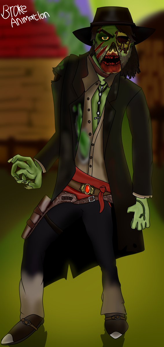 Brokeanimations's tweet photo. Late from halloween as I have been busy but finally finished the undead nightmare piece I started ages ago. Quite happy with how it turned out. #RedDeadRedemption #undeadnightmare #johnmarston #art #halloween #zombie #rdr #rdrun https://t.co/fGJlZjRXCB