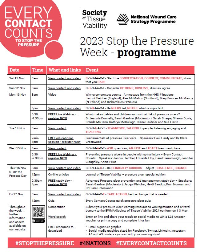 NHSGGC - Care Home Collaborative (@nhsggcchc) on Twitter photo 1/5 Pressure Ulcer Awareness Week 13th – 17th Nov. Today <a href="/SoTV_UK/">Society of Tissue Viability</a> launch #stopthepressure with lots of great resources and videos to start spreading the word. Resources have been developed across #4nations. Visit nhsggc.scot/your-health/ca… for more resources and training. 1/5 Pressure Ulcer Awareness Week 13th – 17th Nov. Today <a href="/SoTV_UK/">Society of Tissue Viability</a> launch #stopthepressure with lots of great resources and videos to start spreading the word. Resources have been developed across #4nations. Visit nhsggc.scot/your-health/ca… for more resources and training.