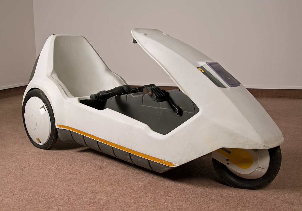JerseyHeritage's tweet photo. This Sinclair C5 is a battery-powered pedal vehicle designed in 1985. Despite hopes it might trigger a transport revolution, this piece of tech didn't find much success. Learn more about #Technology at our last #MeetTheCollections of 2023 on Sat, 2 Dec
#Museum30 #OurIslandStory https://t.co/f9U0ixoHwK