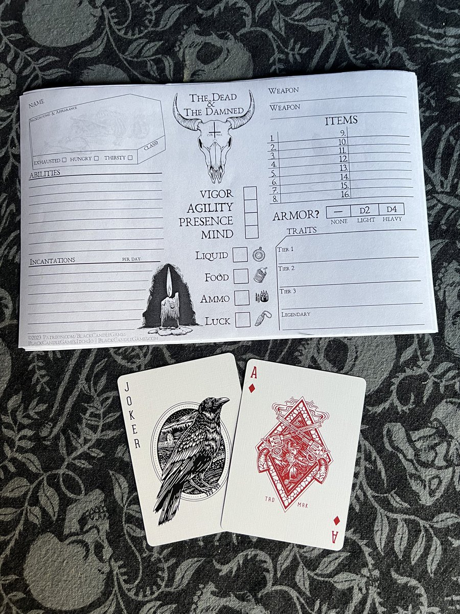 It’s #MorkBorgMonday so we are sharing the playtesting character sheet prototype for The Dead &amp; The Damned.