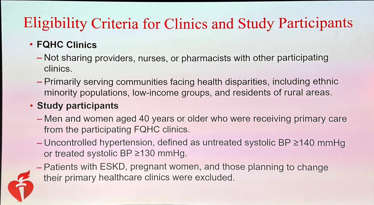 AHA23 LBCT HOW TO IMPLEMENT MORE INTENSIVE BP control? 🫀cluster trial