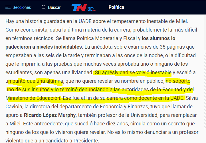 El_vengaK's tweet photo. Si lo de la pasantía de Milei causo revuelo, imaginate cuando se enteren que a Javi lo echaron como docente de la UADE por maltratar a sus alumnos, y a tal punto que insultó a una alumna, y ella lo denunció ante el ministerio de educacion https://t.co/By1o9LVotE