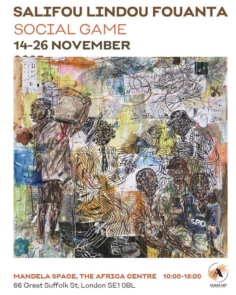 ‼️🎨NEW EXHIBITION ALERT!!🖌️ We’re excited to announce that our exhibition features 🇨🇲Cameroonian Salifou Lindou Fountana’s amazing work. Curated by @AlmasArt & titled SOCIAL GAME EXHIBITION, Salifou’s solo exhibition opens from 14 - 26 November. 🎟️Admission is free!!