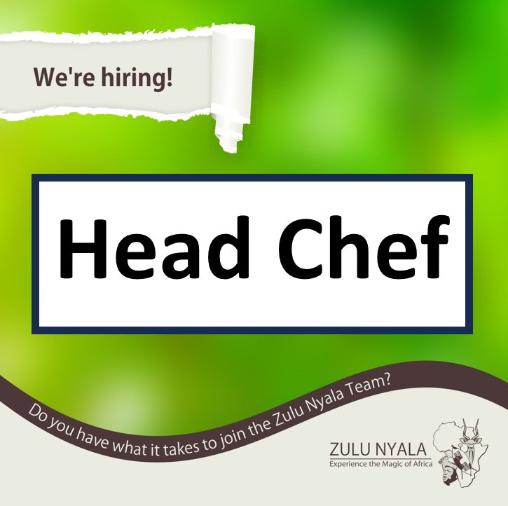 We're hiring!
Do you have what it takes to join the Zulu Nyala Team?
All details on the link below 👇🏻
facebook.com/10006375018446…

ZULUNYALA.CO.ZA 
.
.
.
#zulunyala #chef #JobSeekersSA #Jobs #hiring #jobopportunity