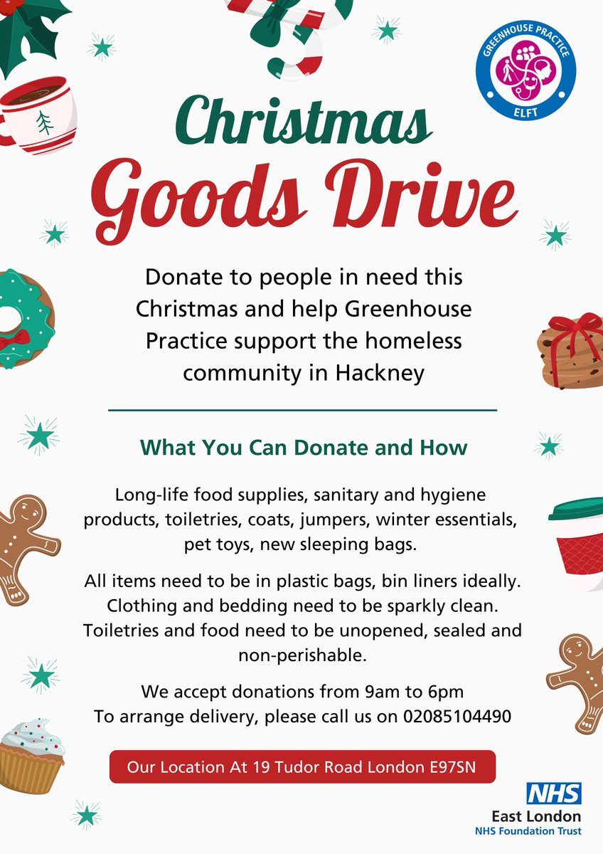 Donate to people in need this Christmas - All donations will be donated to help our homeless community in Hackney 💚 Please DM us for more info on how you can donate 🎅