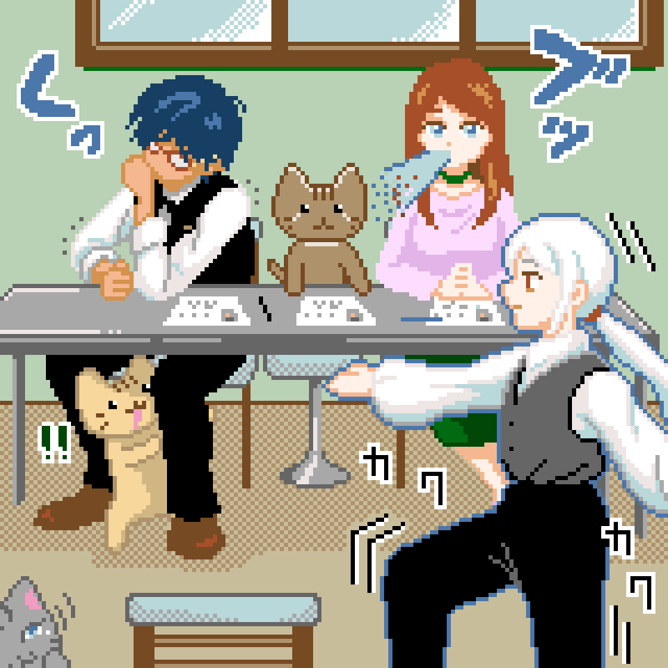 Looparu_dot's tweet image. #お前の可愛い・闇・ネタ・かっこいい系の絵が見たい
#pixelart
cafeシリーズからチョイスしてみました😸😸😸