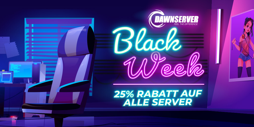 🌟 Entdecke das ultimative Gaming-Erlebnis mit Dawnserver! 🎮💻 Sichere dir jetzt während unserer #blackWeek  Aktion 25% Rabatt auf alle Gameserver! 🚀 Nutze den Code DAWN-BLACK-23 und tauche ein in reibungsloses Gaming, unschlagbare Performance und unvergessliche Abenteuer! 🎉