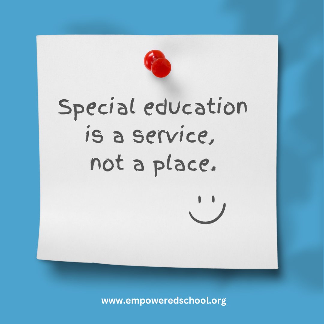Day 13 of #NoExcusesNovember- "They need to go somewhere else for this service." #SpecialEducation is a service, not a place. Services can be brought to students. #inclusion
