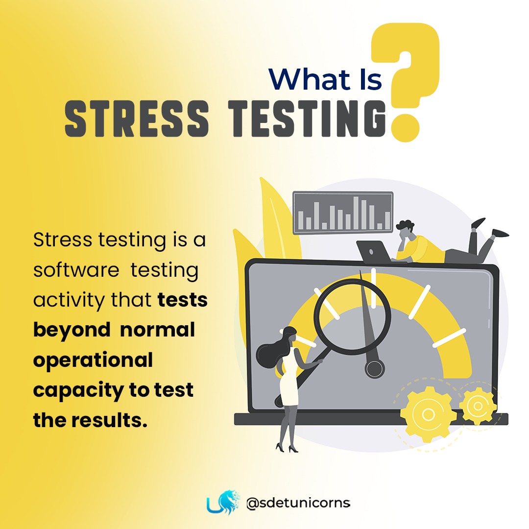 sdetunicorns's tweet image. Stress testing is a software testing activity that tests beyond normal operational capacity to test the results.
#TestScripts #SeleniumTesting #UIAutomation #DevOpsTesting #QualityAssurance #SoftwareTesting #EfficientTesting #AutomationFramework #TestingTools #ScriptedTesting