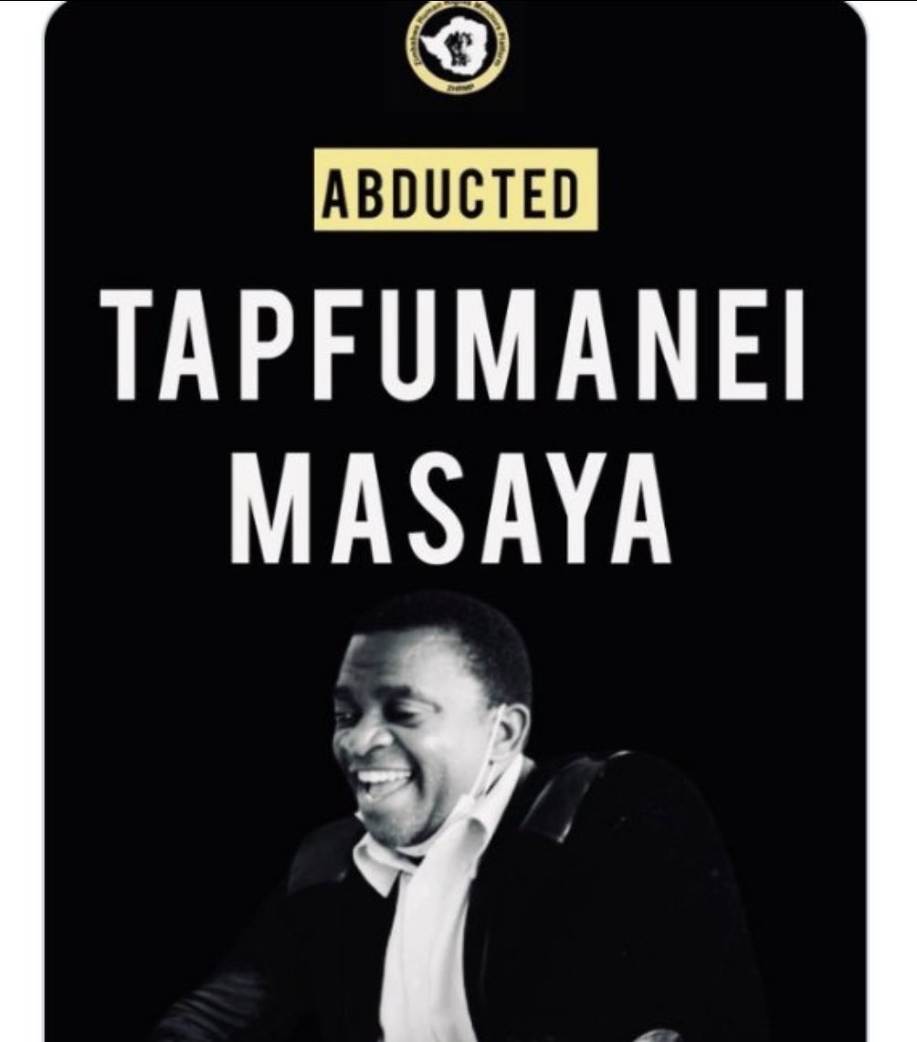 advocatemahere's tweet photo. 🟡Where is Tapfumanei Masaya? Why are enforced disappearances happening against opposition members on a weekly basis? How can a person disappear into thin air? Where is @PoliceZimbabwe? #BringBackMasaya https://t.co/YrMM0GuCvj