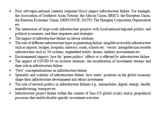 .@ERedefine is delighted to announce a two-stage CfP. 1. We invite abstracts (max. 250 words) to our panel entitled ‘Infrastructure failures’: the politics and political economy of failed #infrastructure projects to be held at #SASE 2024 (details attached)