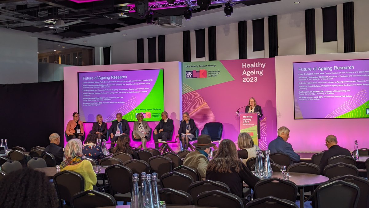 We're back with more at #HealthyAgeing2023 for the 'Future of Ageing Research' session.

Leaders in ageing research are taking part in a 'Question Time' style debate to explore the future trajectory of ageing research.

Join us LIVE here: healthyageinguk.org/2023