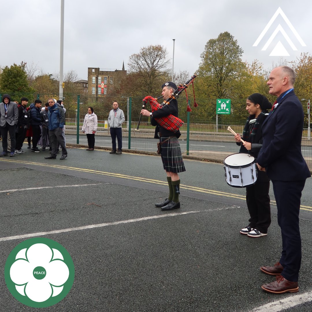 We observed 2 minutes silence today here at D6A, remembering the service and sacrifice of the UK armed forces and remembering innocent lives lost. It was an honour once again to have our silence be marked with bagpipes and drums from Robert McLean and one of our YR1 students.