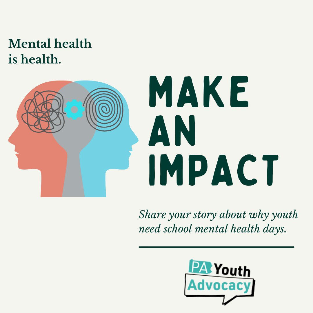 Senate Bill 886, co-written by teens, would grant Pennsylvania students mental health days. This bill has not yet been signed into law & WE NEED YOU. Share a story, observation, or argument to explain to lawmakers why mental wellness days matter. truevoices.org/mentalwellness…