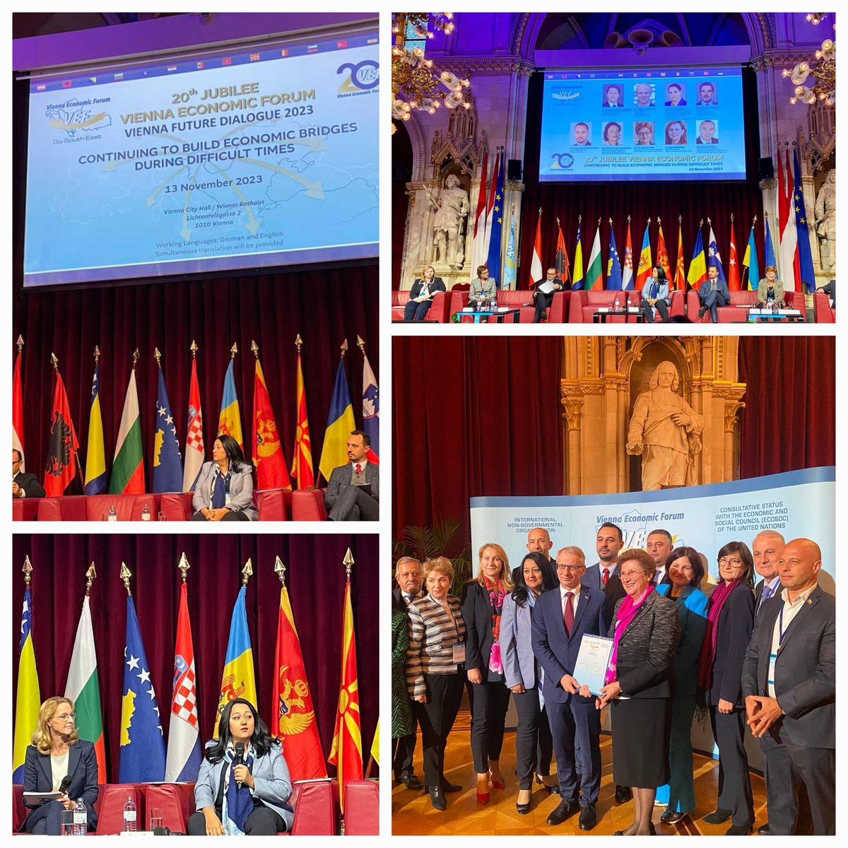 Speaking at 20th jubilee edition of Vienna Economic Forum #VEF - Continuing to build economic bridges during difficult times. 
United in vision, by overcoming conflicts, joining efforts to boost socio-economic convergence, we'd be defining the next chapter of our shared EU future
