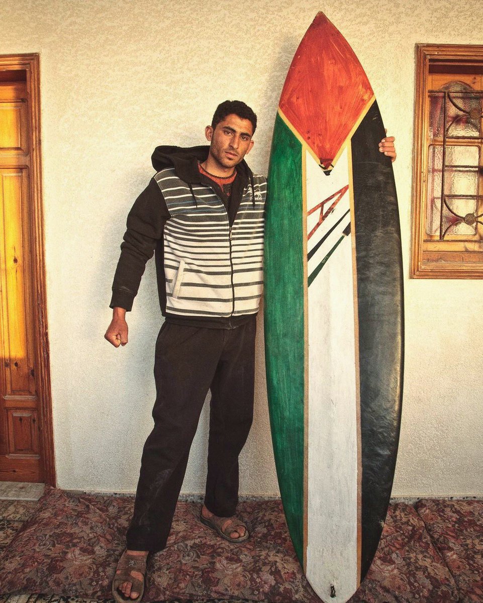 This is Ali, a Palestinian surfer I met and photographed in Gaza 12 years ago. When the war broke out last month, his wife and two children were in the south of Gaza visiting family. For over 30 days, despite his constant effort, he’s still been unable to contact or locate them.