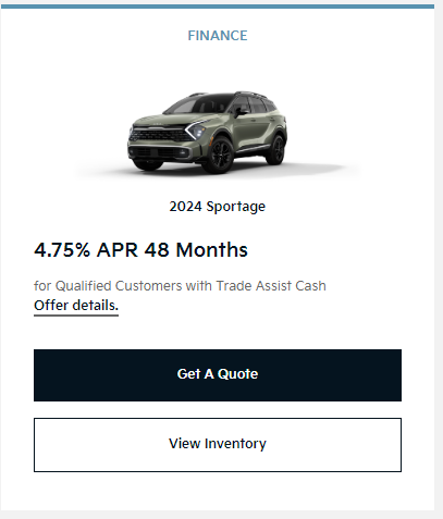 DogsofRibMtn's tweet photo. @Kia Does this mean you must have trade assist cash (aka trade in a vehicle) to be eligible for these interest rates...or just that you can combine them? https://t.co/YkvWOgyusD