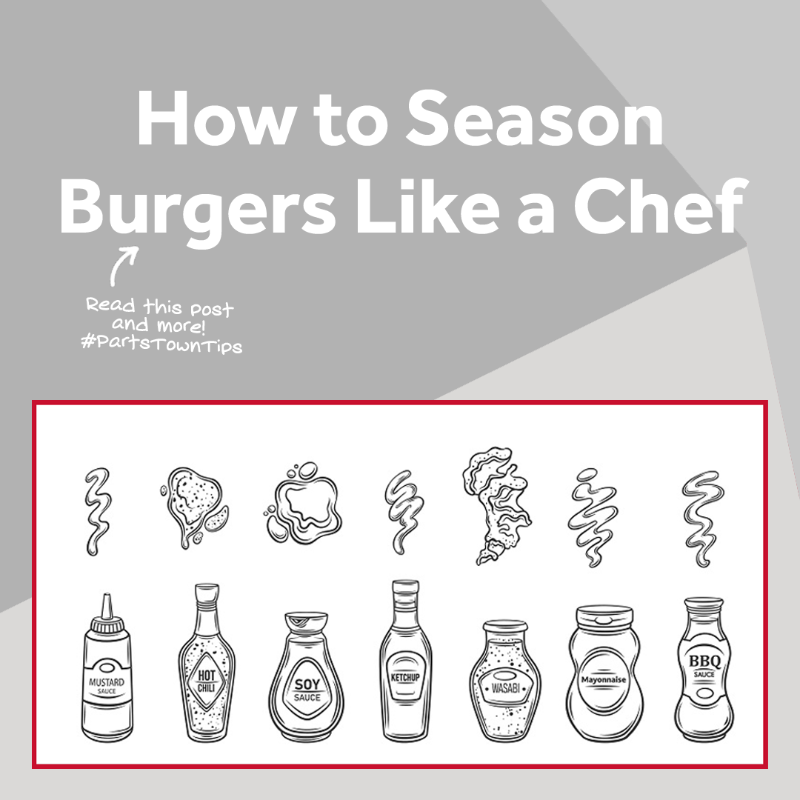 PartsTown's tweet photo. Sure, a plain burger tastes good. But why settle for good when you can make it taste great in only a few extra steps? #PartsTownTips #CookingTips #SeasoningBurgers #BurgerTips