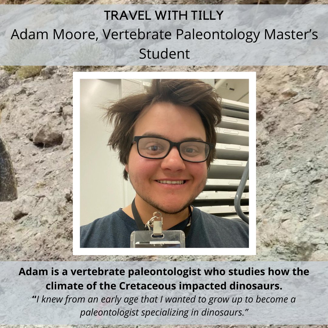 Time Scavengers (@timescavengers) on Twitter photo Meet Adam <a href="/MoorePaleo/">Adam Moore</a>, one of our #TravelWithTilly recipients! Adam is a vertebrate paleontologist who studies how the climate of the Cretaceous impacted dinosaurs. Read more here: wp.me/p8kpy9-6QV Meet Adam <a href="/MoorePaleo/">Adam Moore</a>, one of our #TravelWithTilly recipients! Adam is a vertebrate paleontologist who studies how the climate of the Cretaceous impacted dinosaurs. Read more here: wp.me/p8kpy9-6QV