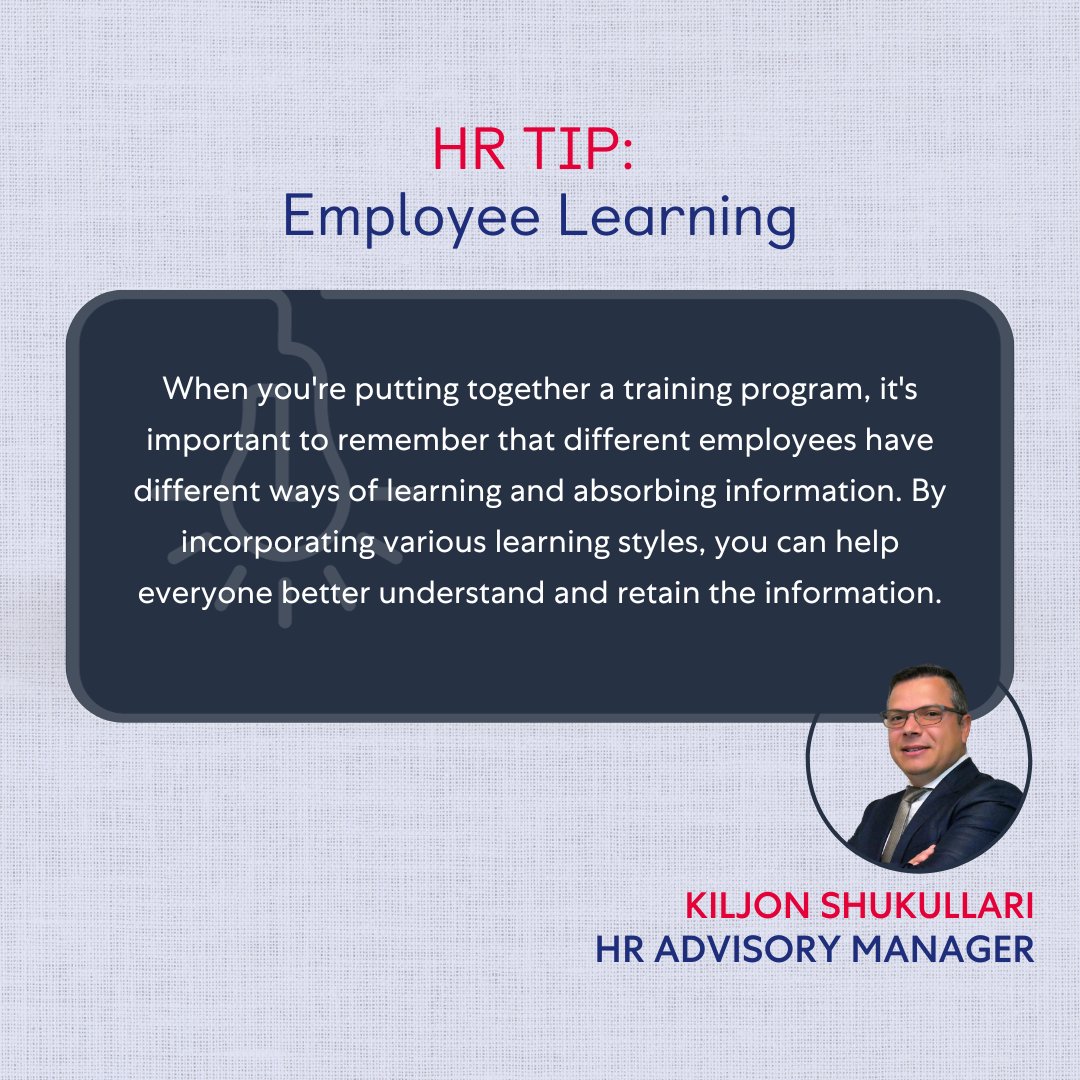 There is a lot to consider when creating a training program! Read Kiljon's tip on how to best navigate employee learning. 

#HRTip #TrainingProgram #EmployeeLearning #HumanResources #HR