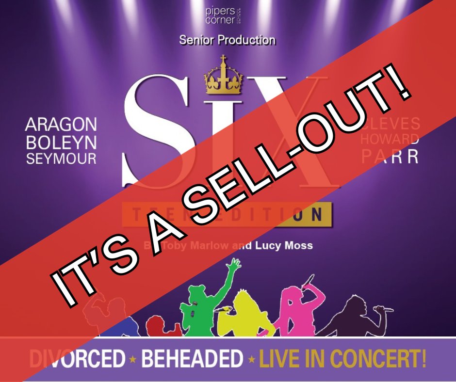 PipersCornerSch's tweet image. We really hope that everyone in the #PipersCommunity who wanted to purchase tickets for the upcoming Senior Production of Six the Musical: Teen Edition, has managed to do so... as we are officially SOLD OUT.

This time sadly there will be no announcement of additional shows! We…
