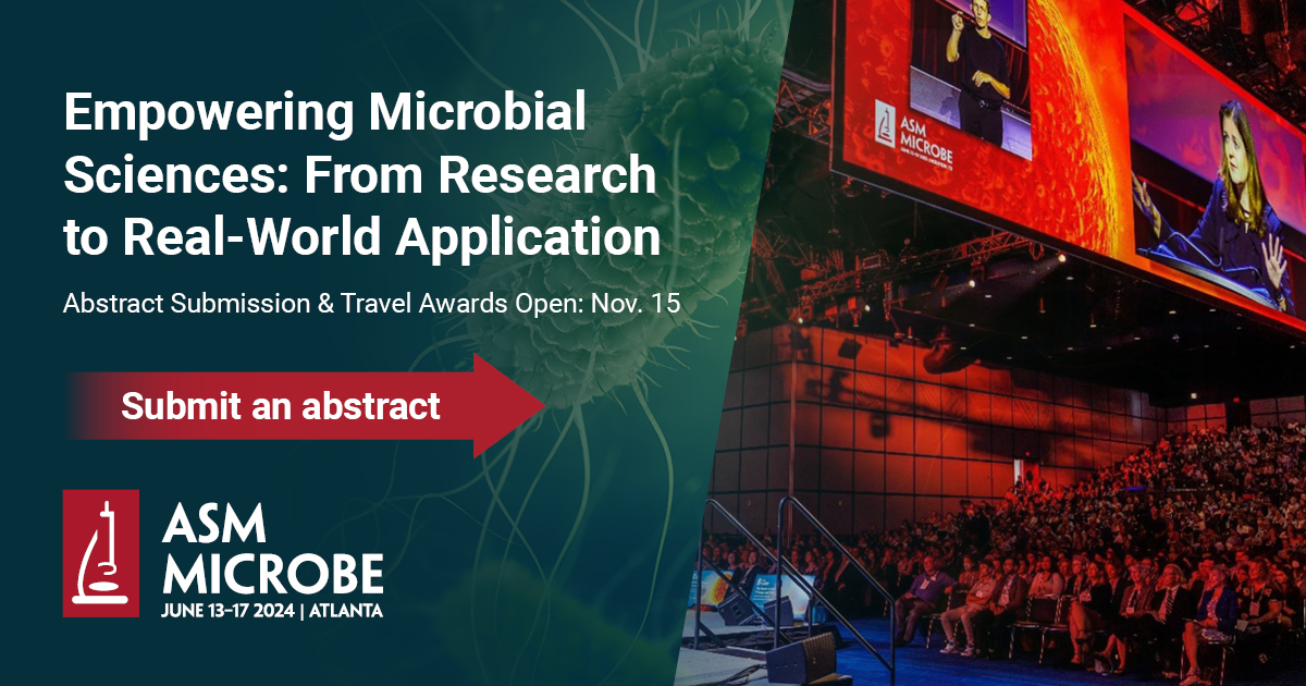 Empower the microbial sciences at #ASMicrobe 2024! Explore topics like bacterial biosensors & discovering antibiotics in unculturable microbes. With 93% success rate from abstract submitters, become part of our success story! Submission opens Nov. 15. asm.social/1zk