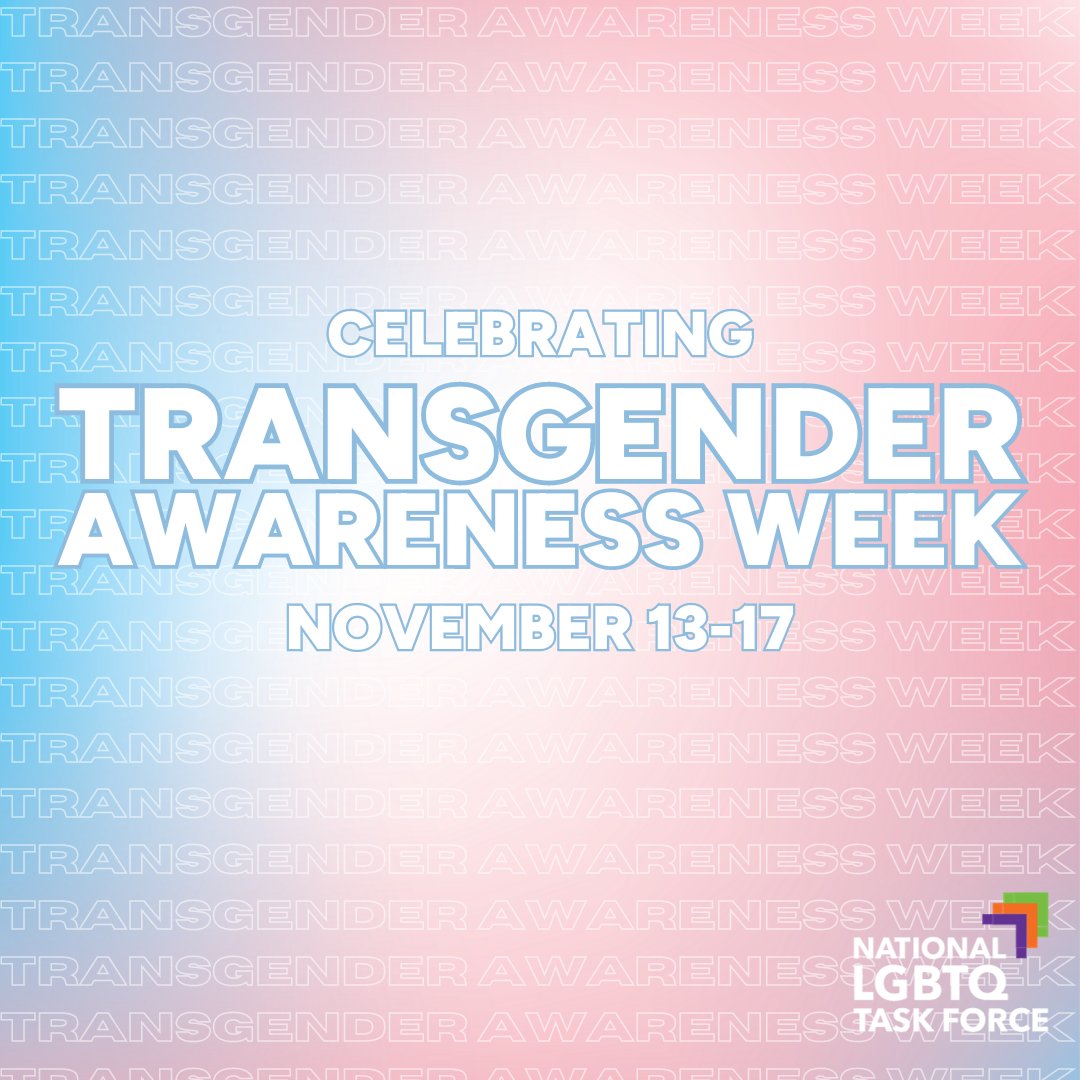 Celebrating #TransgenderAwarenessWeek! 🏳️‍⚧️

This week is all about celebrating #transjoy, fostering understanding, promoting inclusivity, and standing up for transgender rights.💜

🟣 Be sure to follow #thetaskforce to see our special highlights this week! ✨