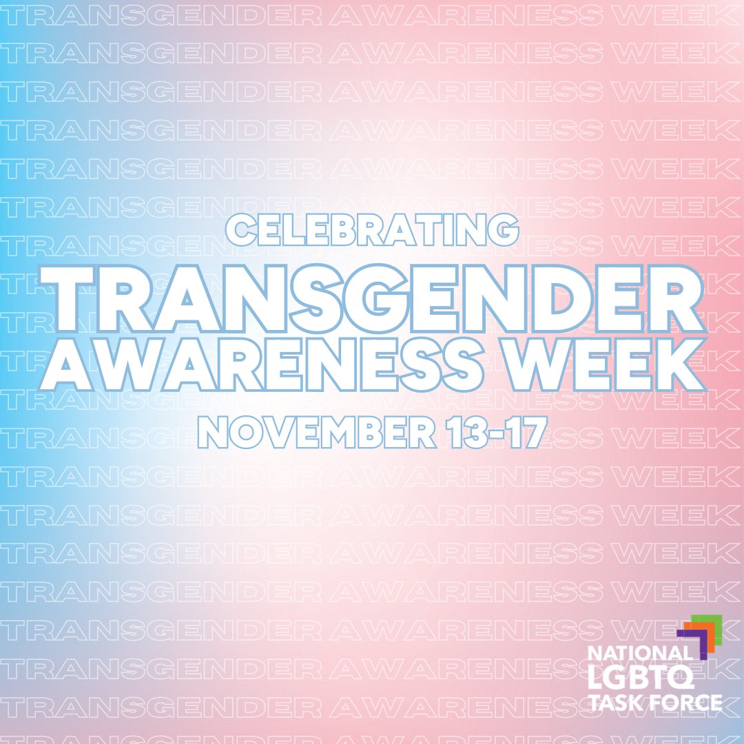 Celebrating #TransgenderAwarenessWeek! 🏳️‍⚧️ This week is all about celebrating #transjoy, fostering understanding, promoting inclusivity, and standing up for transgender rights.💜 🟣 Be sure to follow #thetaskforce to see our special highlights this week! ✨