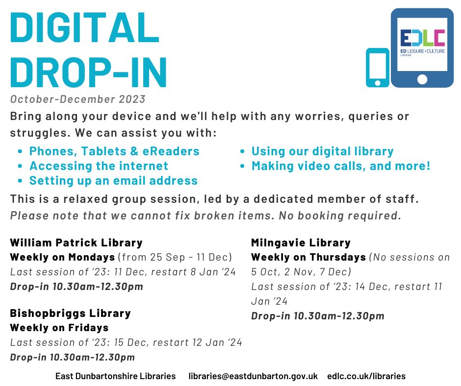Looking to do some Christmas shopping online this year but need a bit of help using your digital device? Come along to our friendly, free Digital Drop-In sessions 📱💻