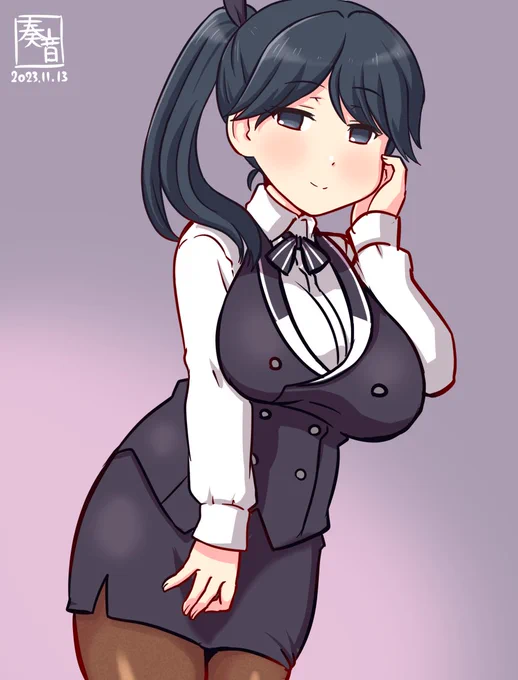 「改装して頂きました。微力ですが、力の限り努めさせていただきます」#艦これ版真剣お絵描き60分一本勝負_20231113#鳳翔 