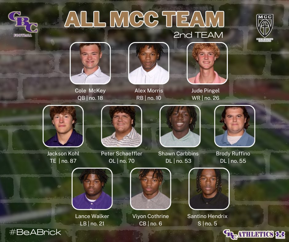 Congrats to our CBC 2nd Team All-MCC Football