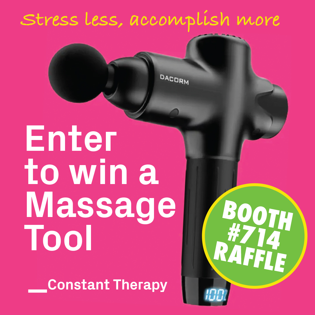 ConstantTherapy's tweet photo. Are you coming to #ASHA2023? Get ready--it's almost time! Stop by Booth 714 for awesome giveaways (think: massage tool, webcam covers & free #ConstantTherapy subscriptions).
We can't wait to see you there starting this Wed. Nov 15th!
#ASHA23 #IgnitingInnovation #ASHAInnovator https://t.co/Izdz0bawGS