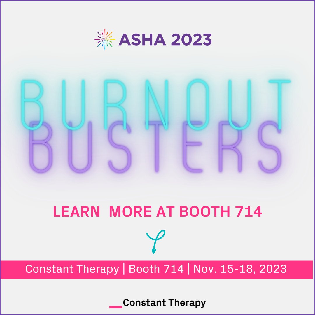 ConstantTherapy's tweet photo. Are you coming to #ASHA2023? Get ready--it's almost time! Stop by Booth 714 for awesome giveaways (think: massage tool, webcam covers & free #ConstantTherapy subscriptions).
We can't wait to see you there starting this Wed. Nov 15th!
#ASHA23 #IgnitingInnovation #ASHAInnovator https://t.co/Izdz0bawGS