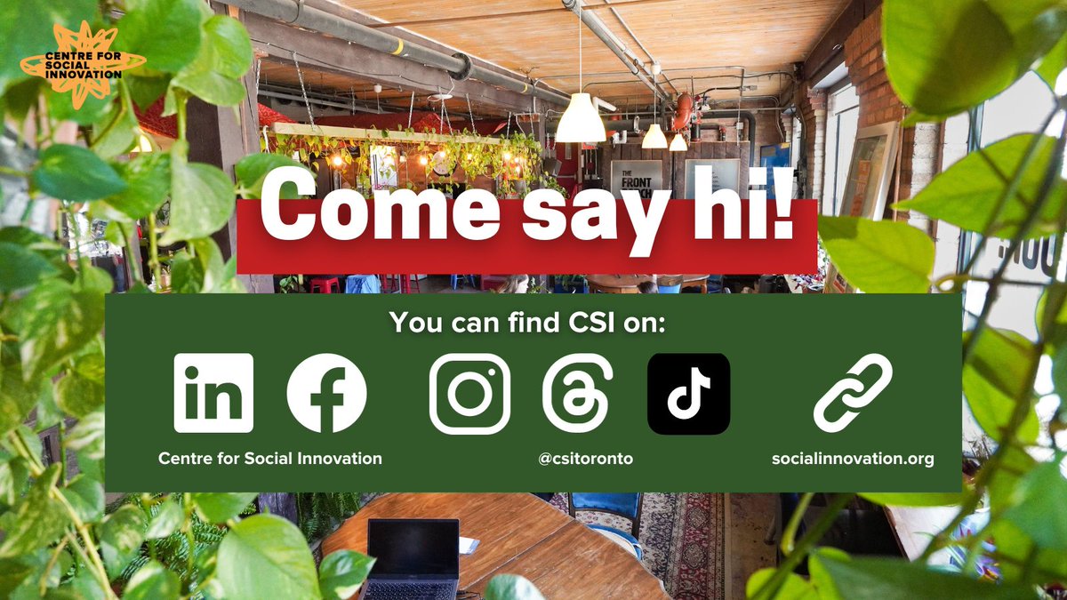 csiTO's tweet image. Hey social innovation community! You can find CSI on Instagram, LinkedIn, Facebook, Threads, & TikTok, but we’ll no longer be active here. Our account will remain as a little time capsule of all that we discussed together over the years. See you out there on the interwebs!