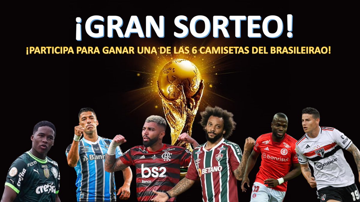mundo_jerseys2's tweet photo. SORTEO💣

Vamos a regalar 6 camisetas del Brasileirao para 6 ganadores🇧🇷

Las camisetas seran: 
•Palmeiras
•Gremio
•Flamengo
•Fluminense
•Internacional
•Sao Paulo

Para participar solo tienen que darle RT a este tweet y seguir a @BoutiqueSports_ 👕

Sorteo: 30 noviembre🗓️ https://t.co/3snANqaQCh